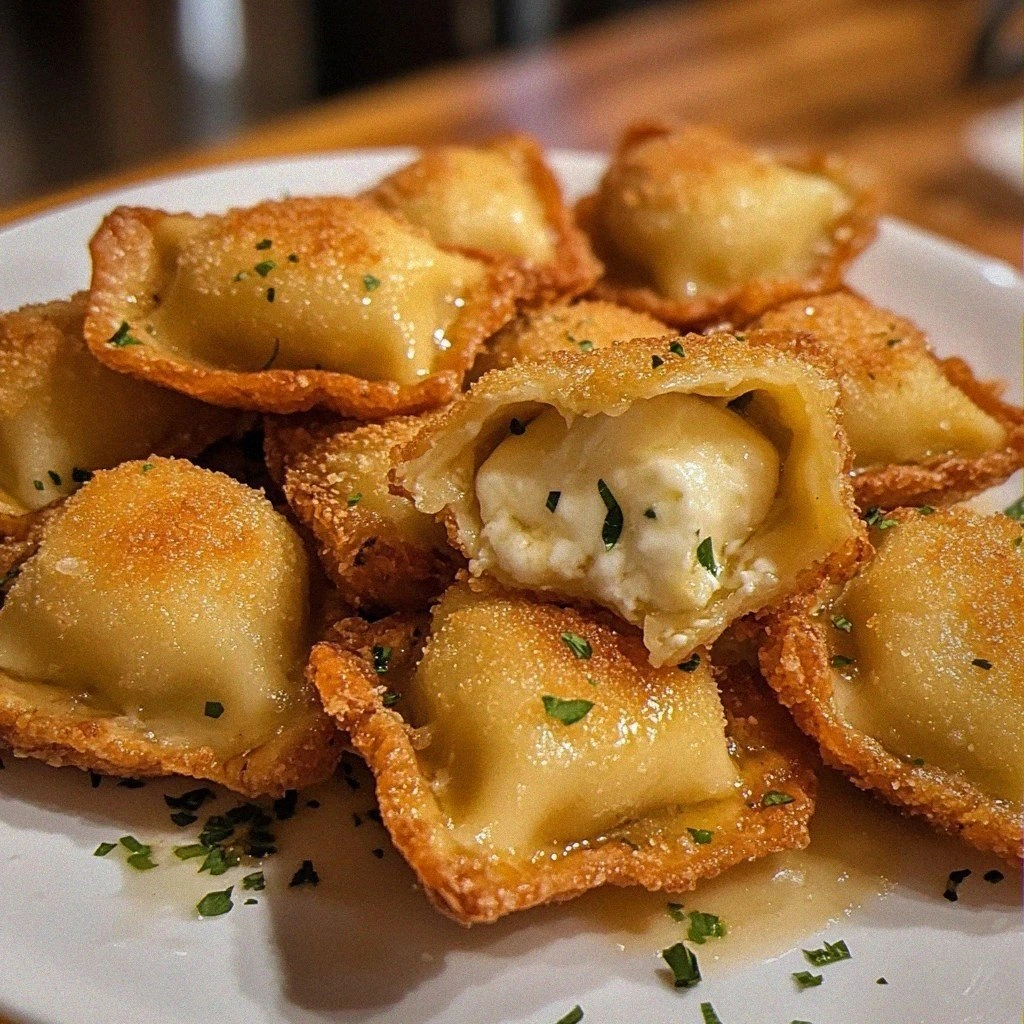 Indulge in Delicious Mozzarella-Stuffed Fried Ravioli Bites Today!