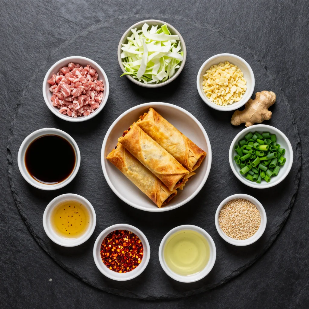 Ingredients for Spicy Keto Egg Roll in a Bowl