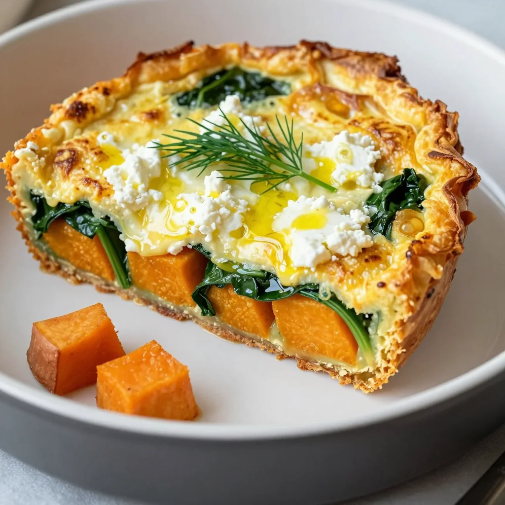 baked sweet potato and spinach frittata for warm winter breakfasts
