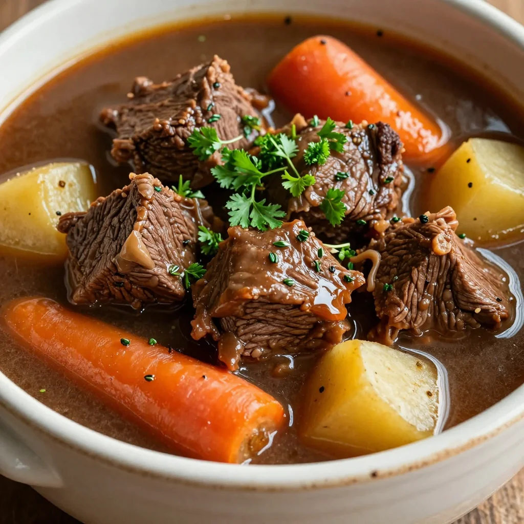batch cook friendly beef and vegetable stew with fresh herbs