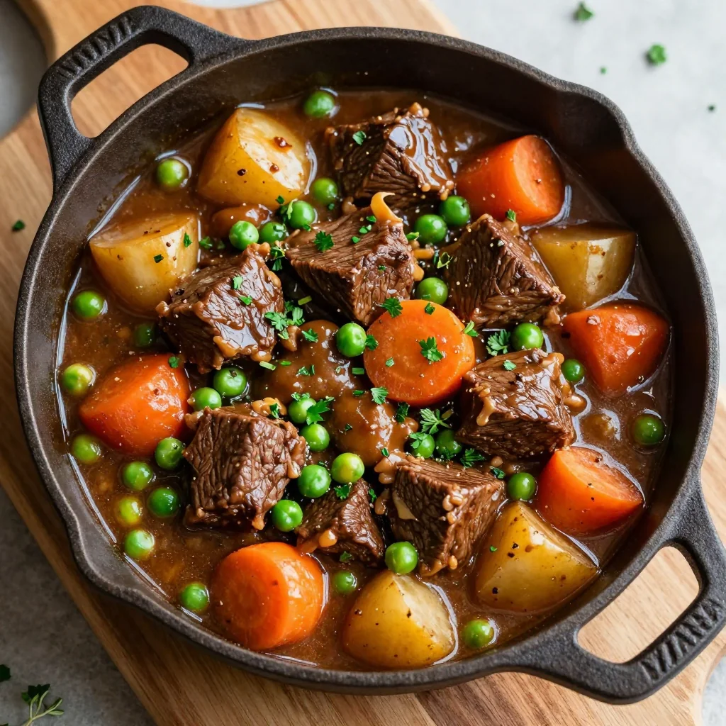 batch cook friendly beef and vegetable stew with fresh herbs