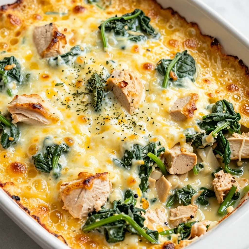 batch cook highprotein chicken and spinach casserole for weeknights