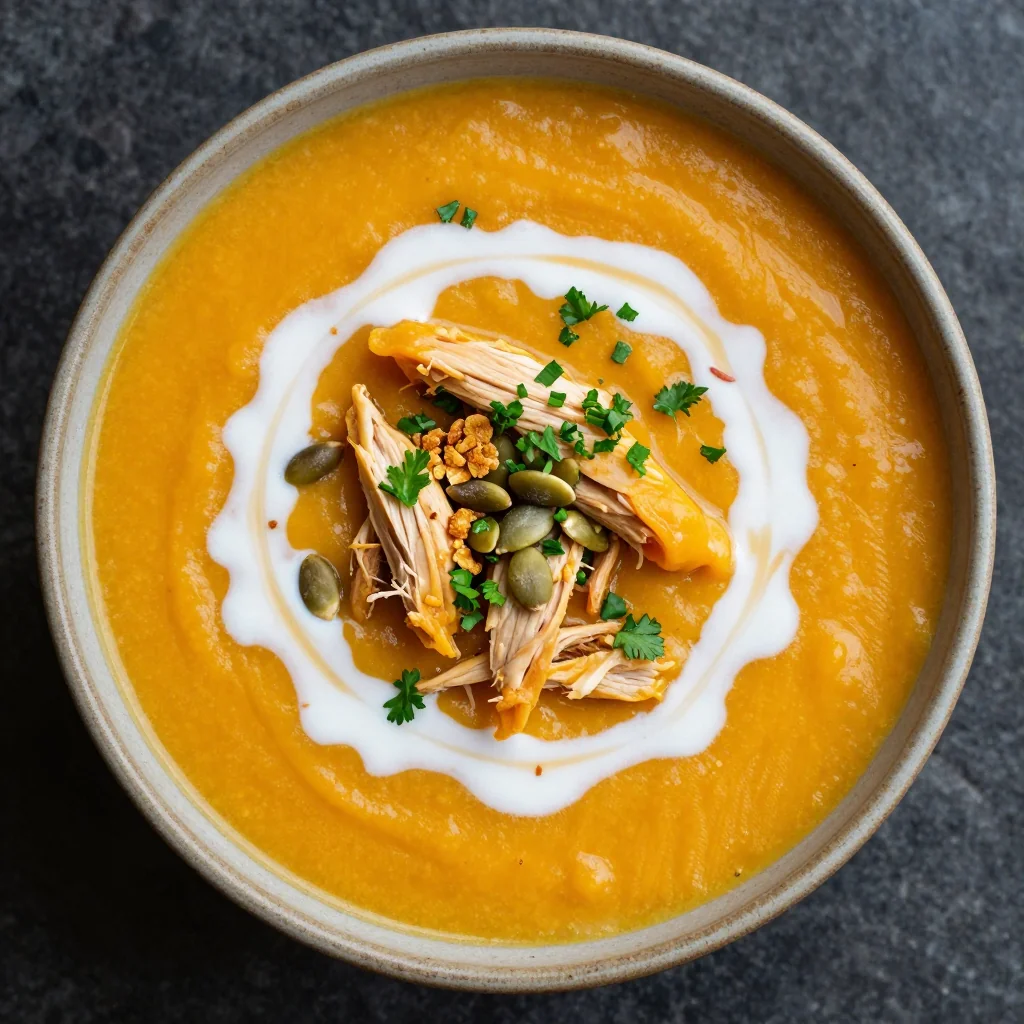 batch cooked chicken and sweet potato soup for nourishing family meals