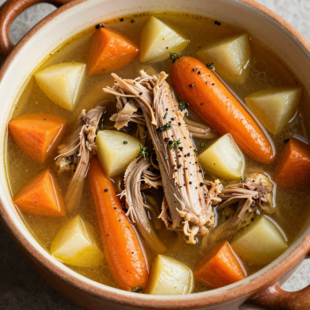 batch cooking slow cooker turkey and winter root vegetable soup