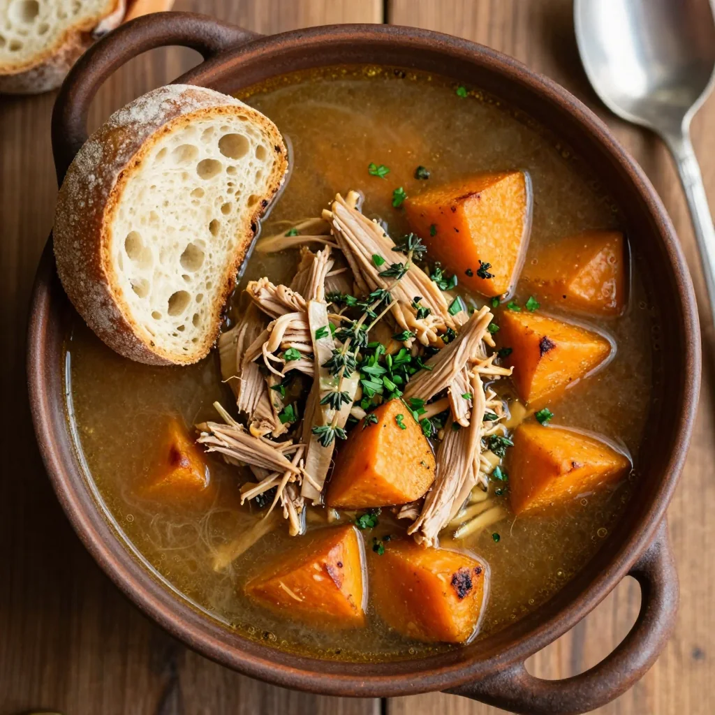 batch cooking slow cooker turkey and winter root vegetable soup
