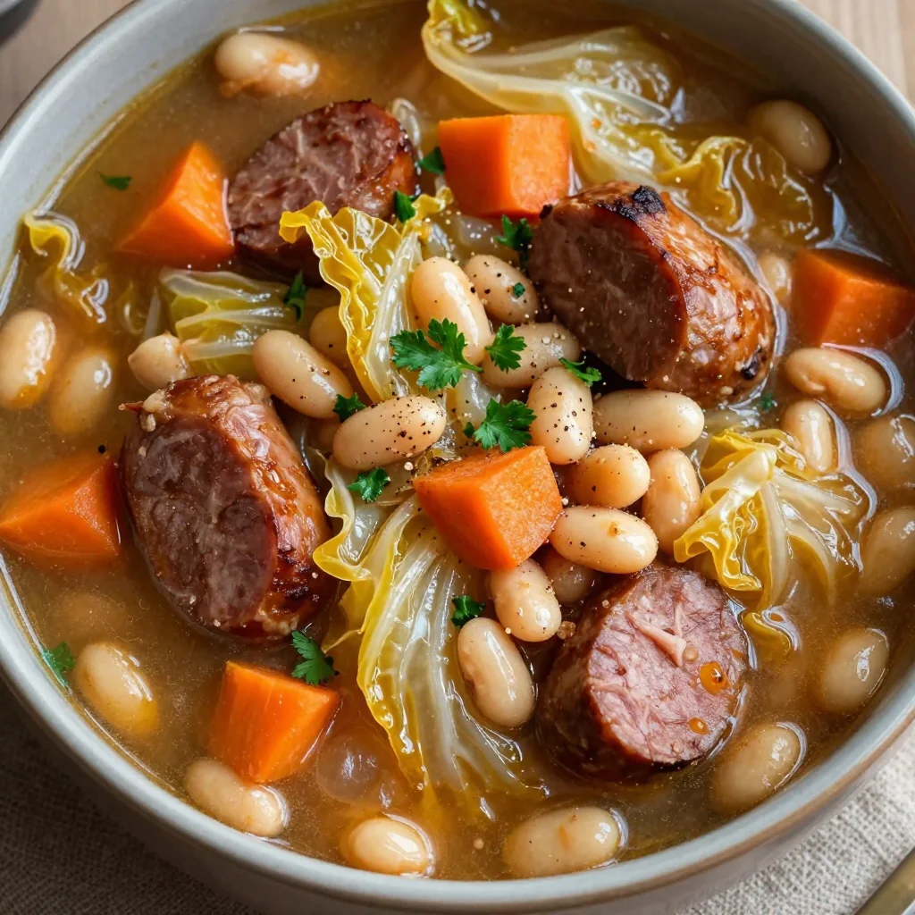 budget friendly one pot cabbage and sausage stew for january meals