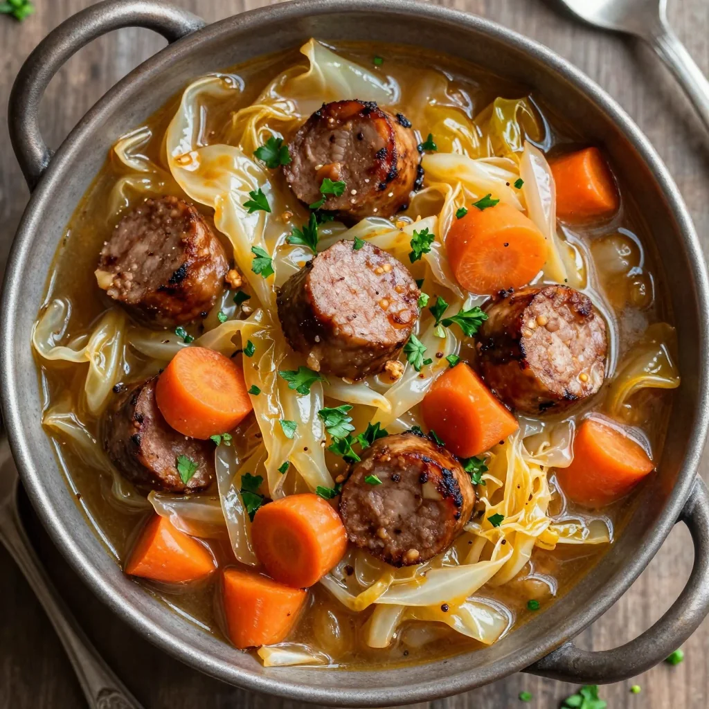 budget friendly one pot cabbage and sausage stew for january meals