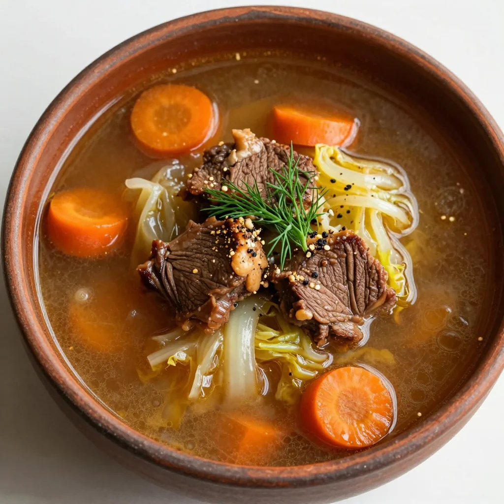 budgetfriendly beef and cabbage soup with winter vegetables