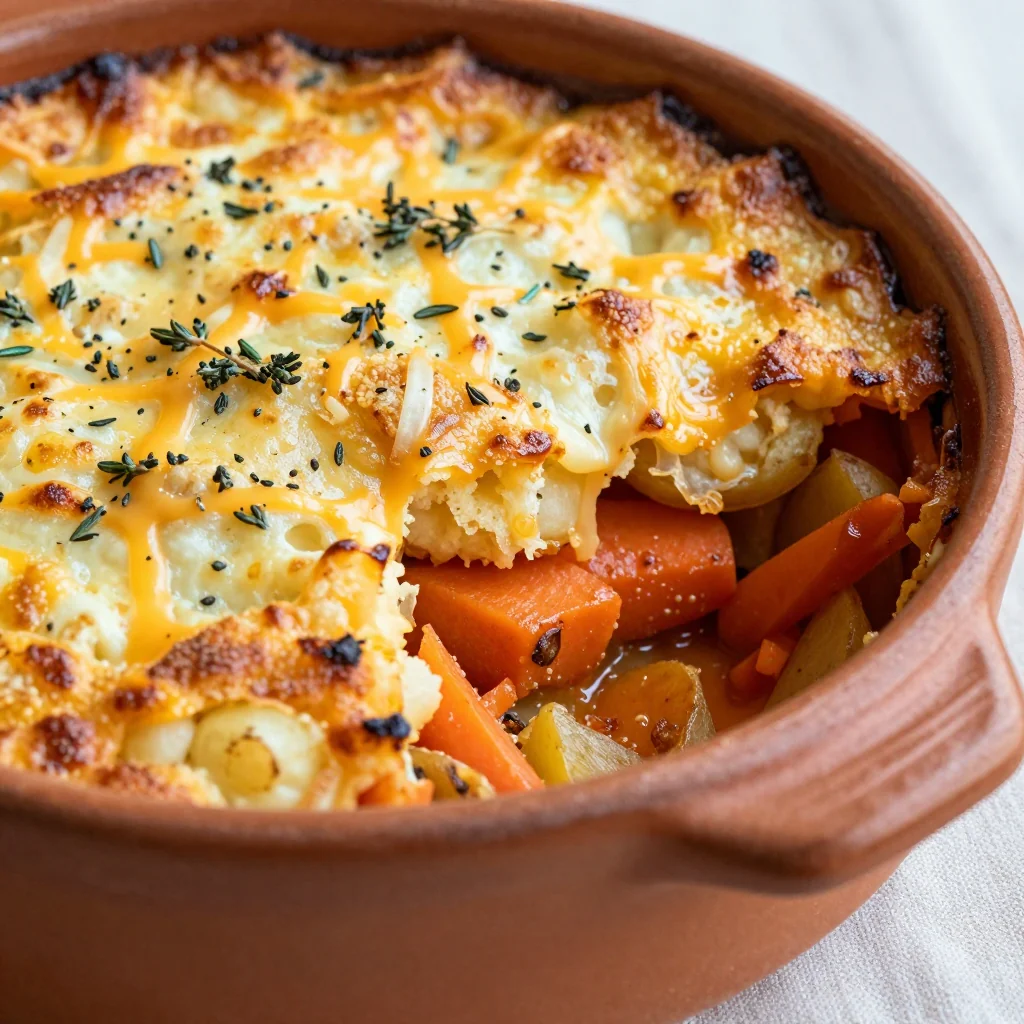 budgetfriendly root vegetable casserole with carrots and potatoes