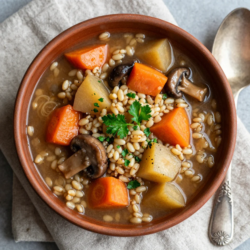 budgetfriendly slow cooker vegetable and barley stew for cozy evenings