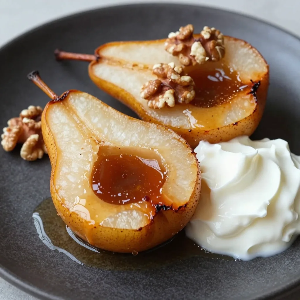 Cinnamon Baked Pears with Greek Yogurt for Dessert