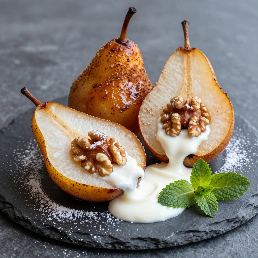 Cinnamon Sugar Roasted Pears for a Healthy Dessert