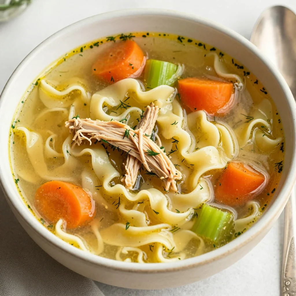 Cozy Chicken Noodle Soup with Dill for Sick Days