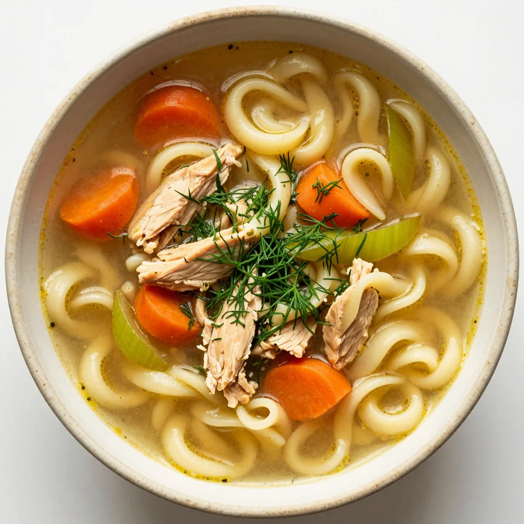 Cozy Chicken Noodle Soup with Dill for Sick Days