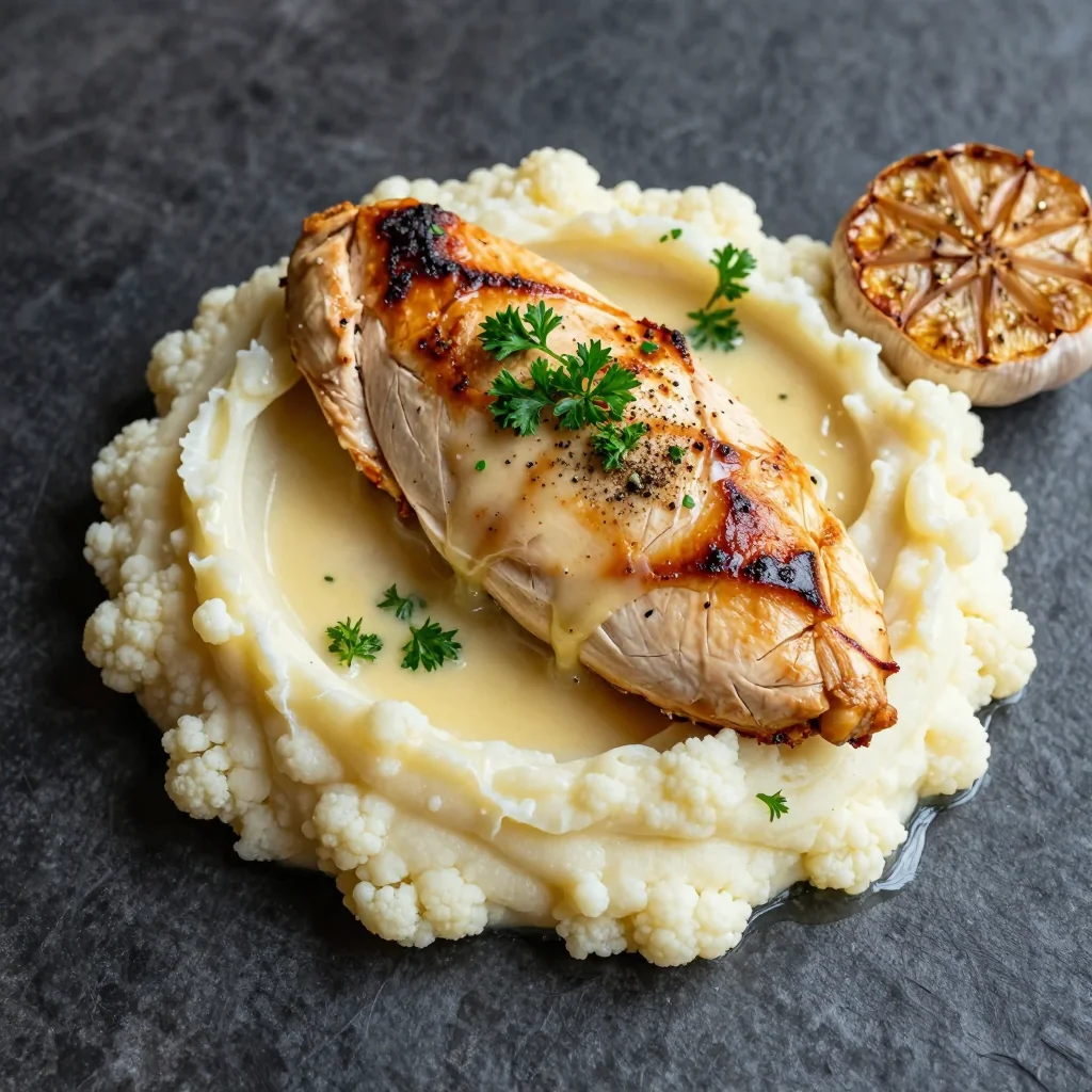 Creamy Chicken and Cauliflower Mash for a Low Carb Lunch