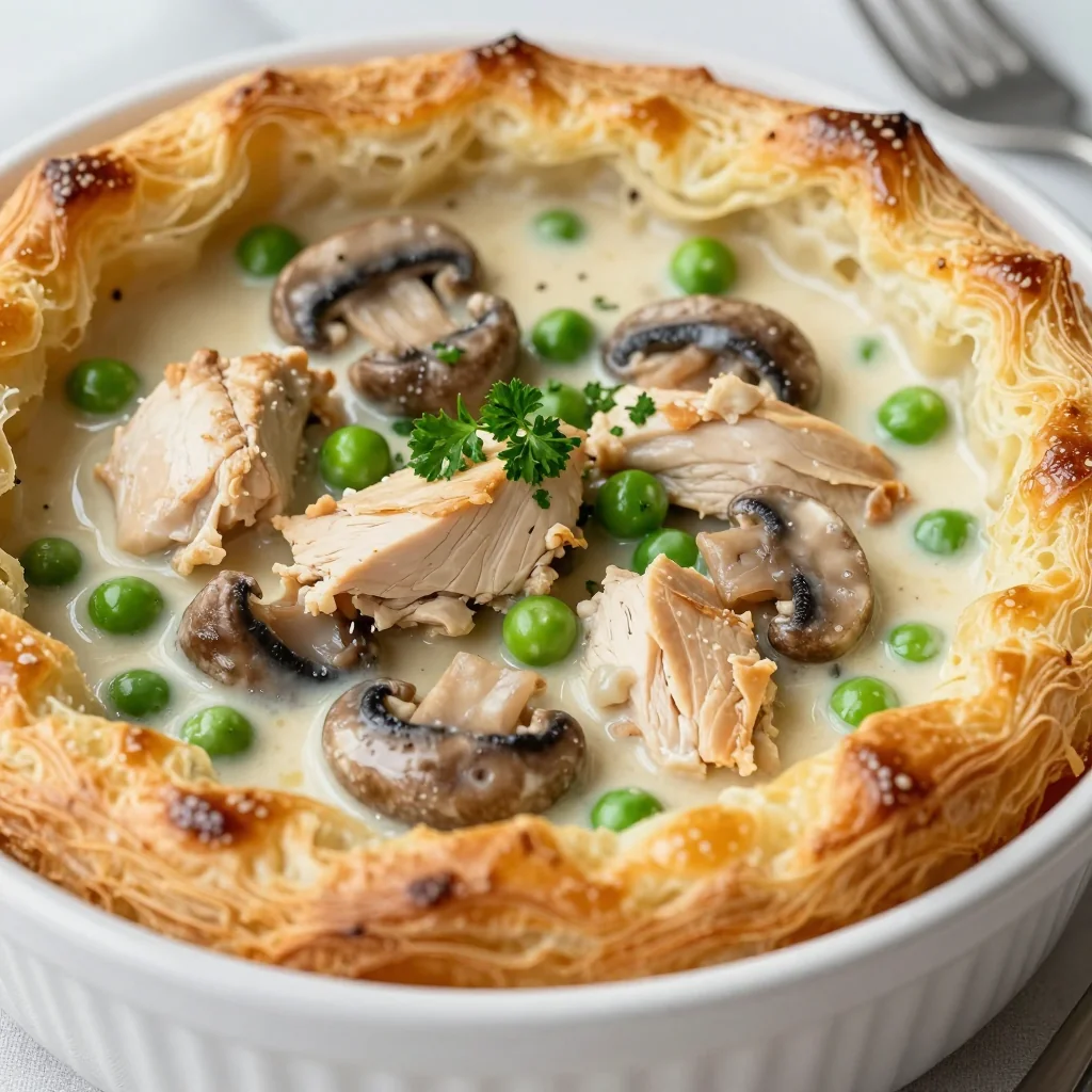 Creamy Chicken and Mushroom Pie for a Comfort Lunch