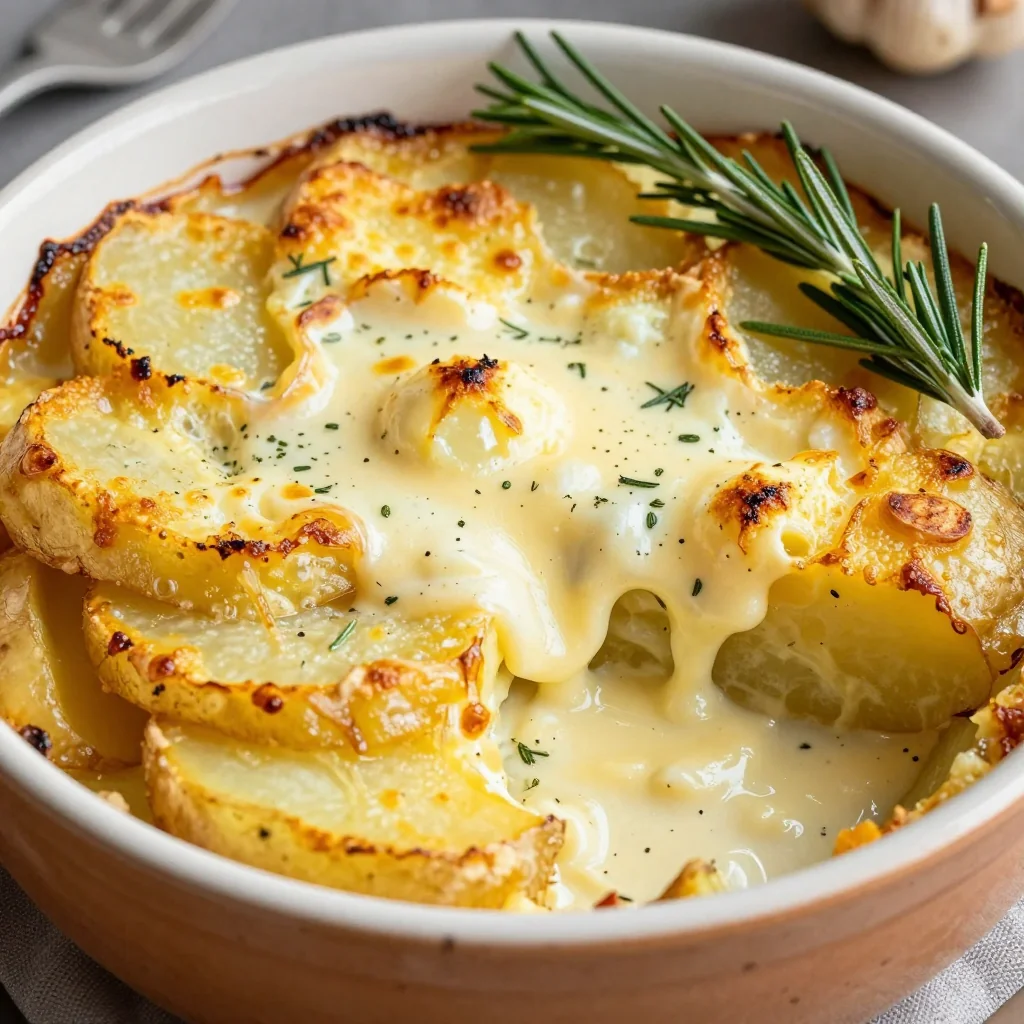 creamy garlic and rosemary potato gratin for comforting family dinners