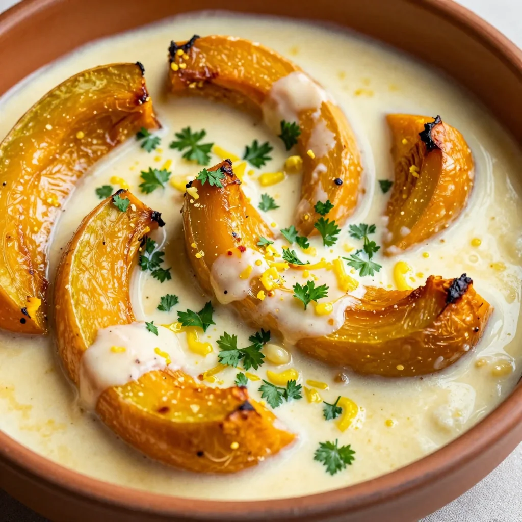 creamy lemon garlic roasted winter squash for healthy january meals