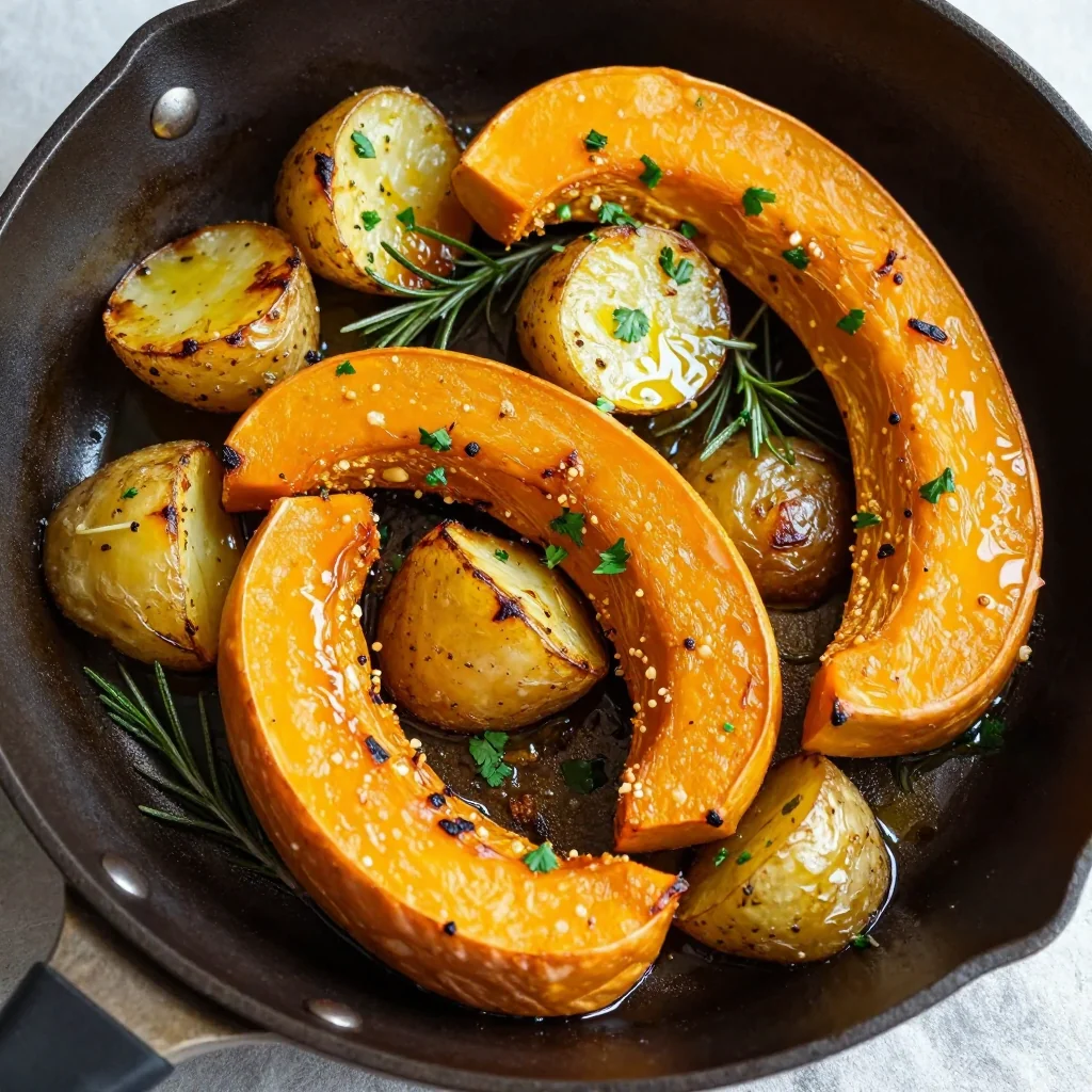 easy garlic roasted winter squash and potato meal prep