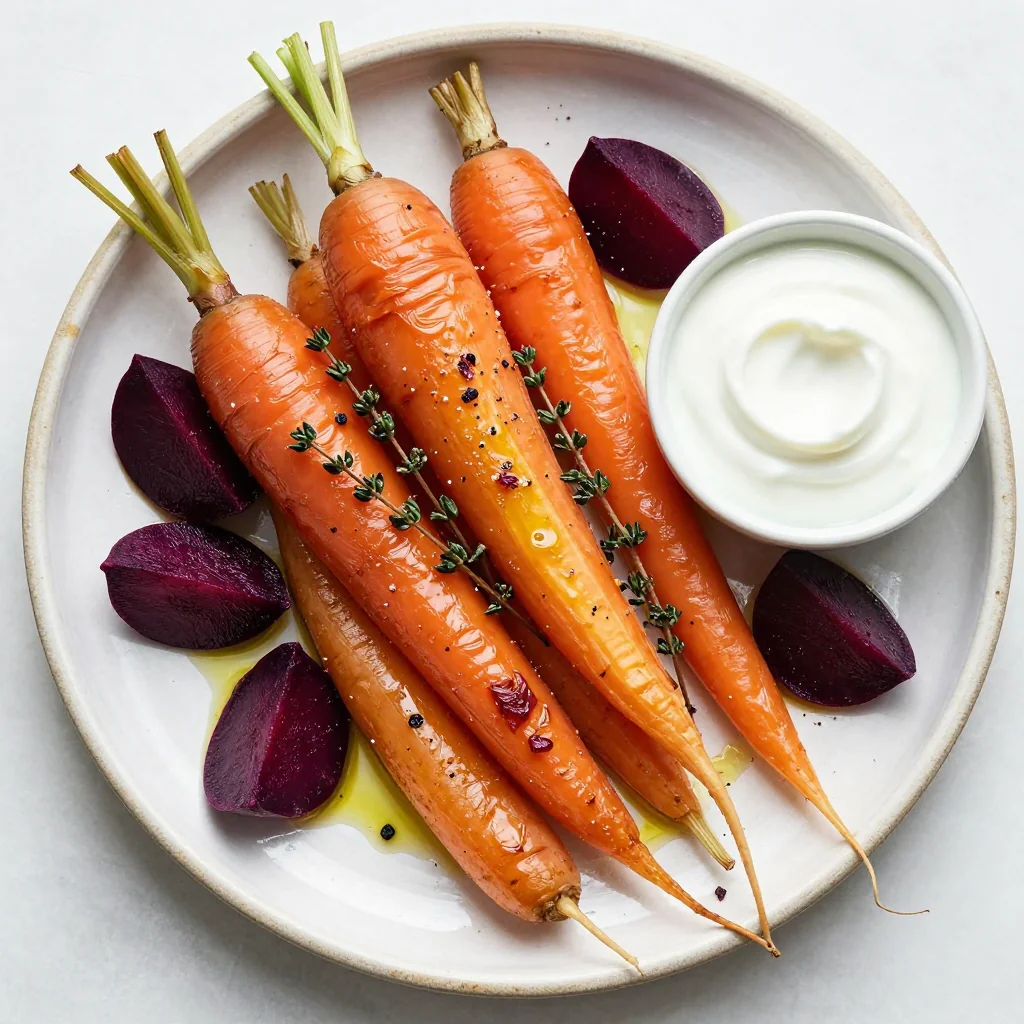 garlic and thyme roasted winter root vegetables for clean eating