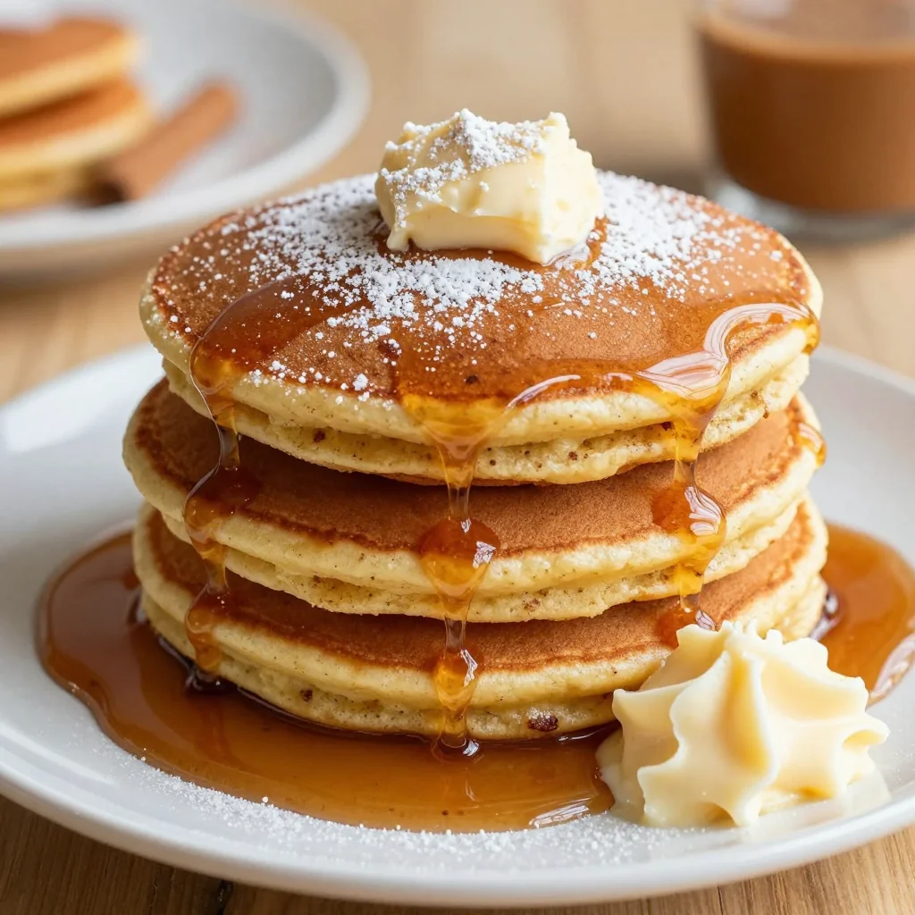 gingerbread pancakes with molasses glaze and cinnamon butter for brunch