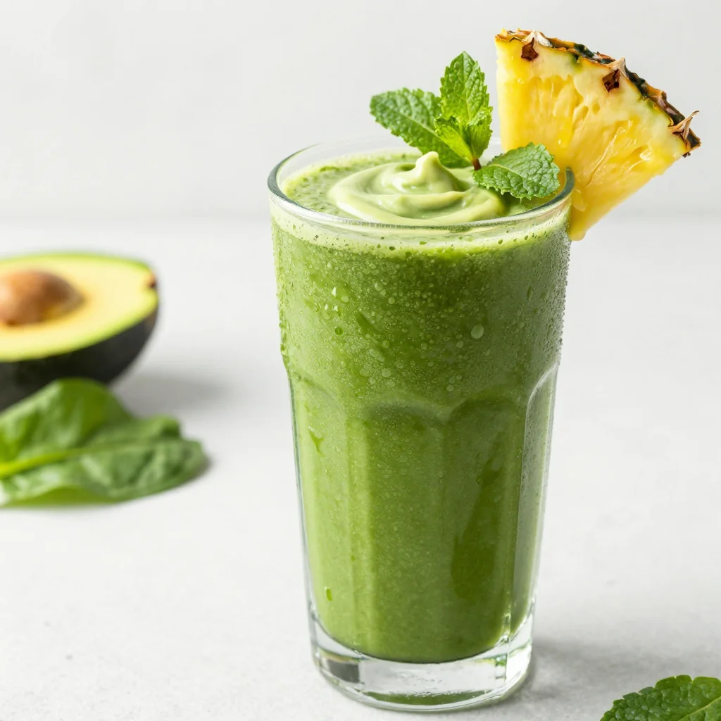 Green Detox Smoothie with Pineapple for Clean Eating