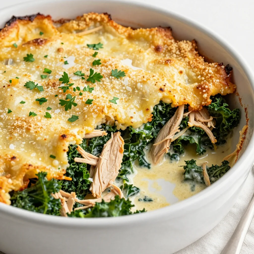 healthy cleaneating chicken and kale casserole for january suppers