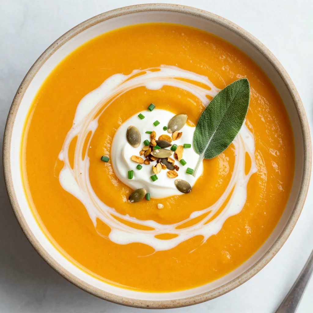 Healthy Creamy Pumpkin Soup with Coconut Milk for Creaminess