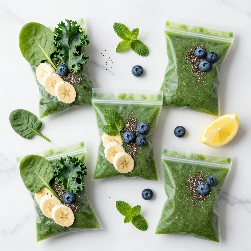 Healthy Freezer Smoothie Packs for a Detox Green Boost