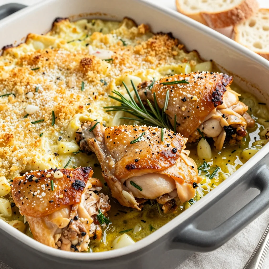 healthy garlic and herb chicken casserole for busy weeknights
