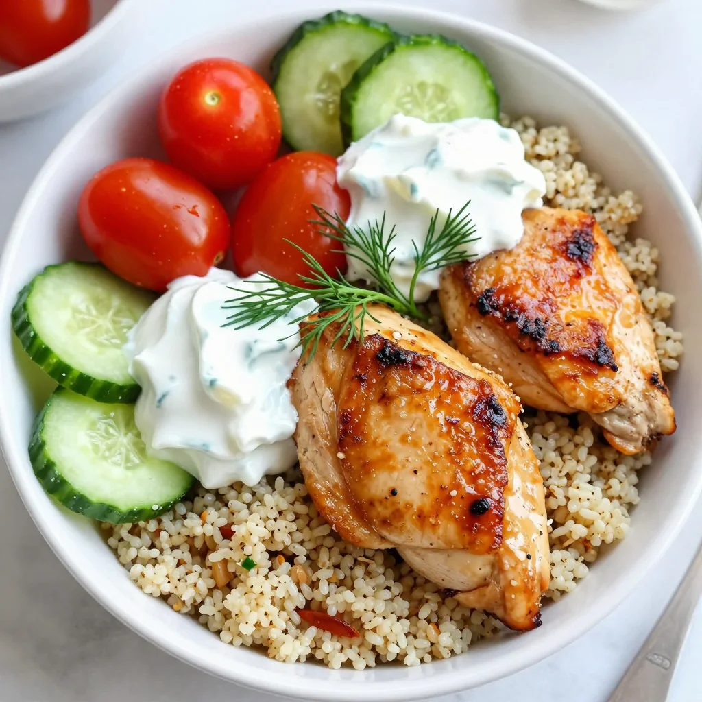 Healthy Greek Chicken Bowls with Tzatziki for Meal Prep