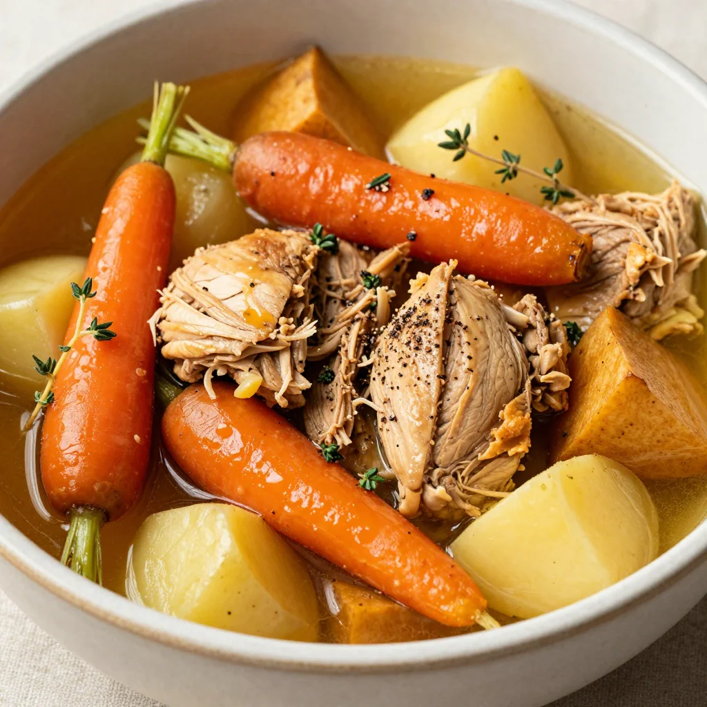 healthy low calorie slow cooker chicken and root vegetable stew