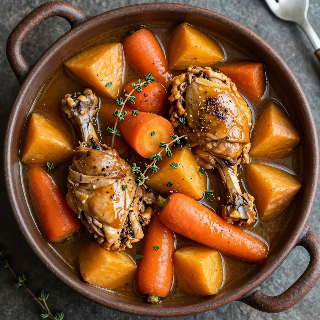 healthy low calorie slow cooker chicken and root vegetable stew