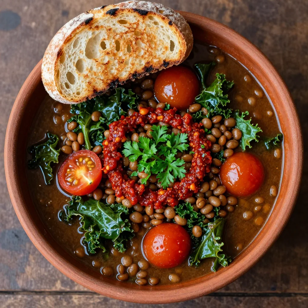 hearty onepot lentil and kale stew for warm family meals