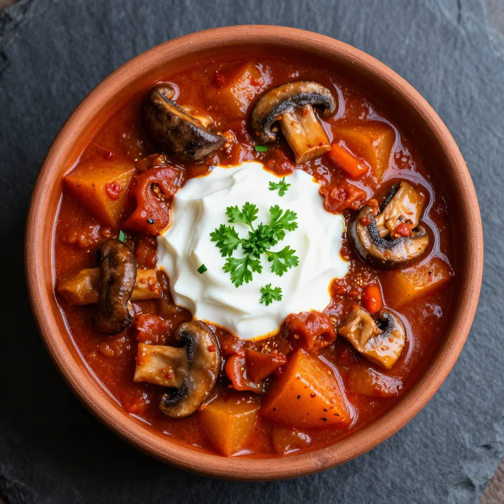 Hearty Vegan Goulash with Mushrooms and Paprika