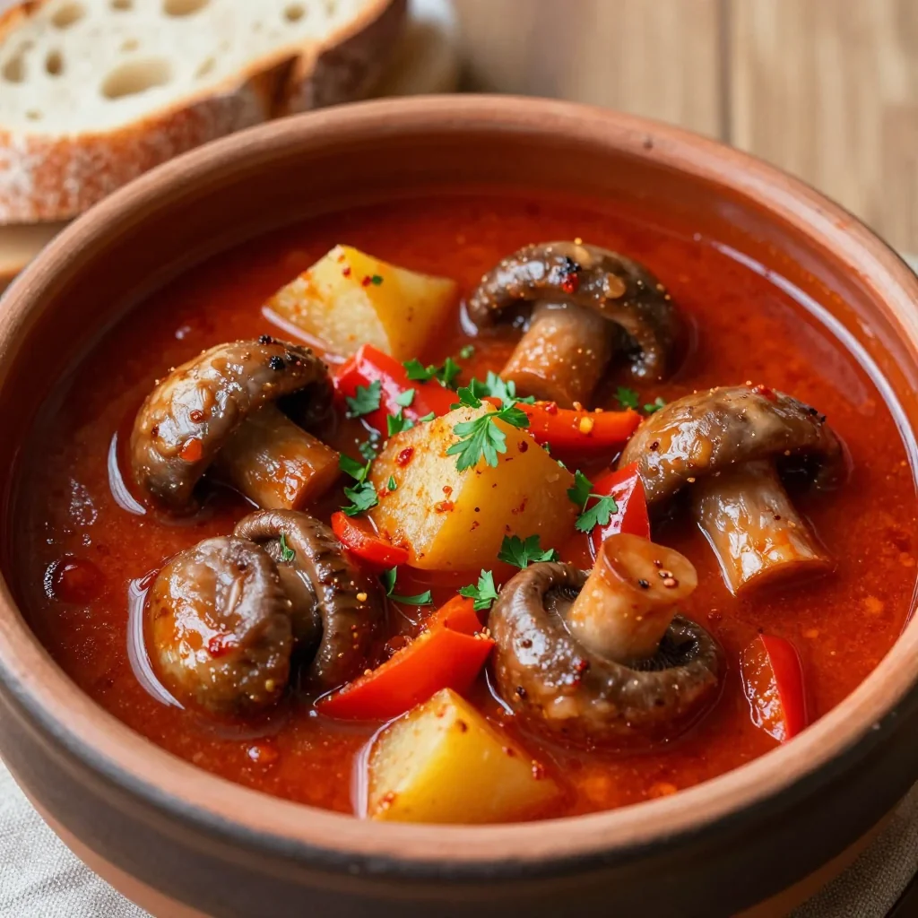 Hearty Vegan Goulash with Mushrooms and Paprika