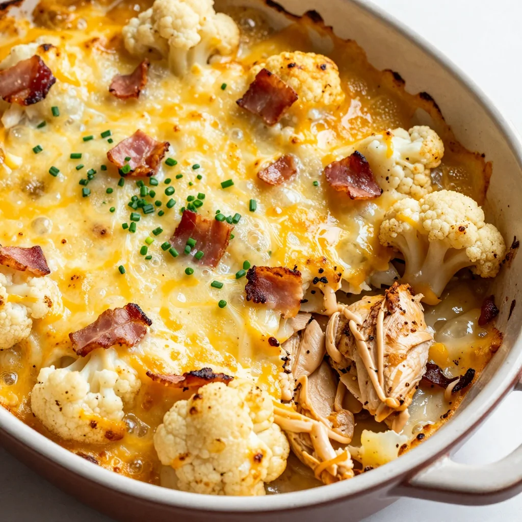 Keto Cheesy Chicken Bacon Ranch Casserole