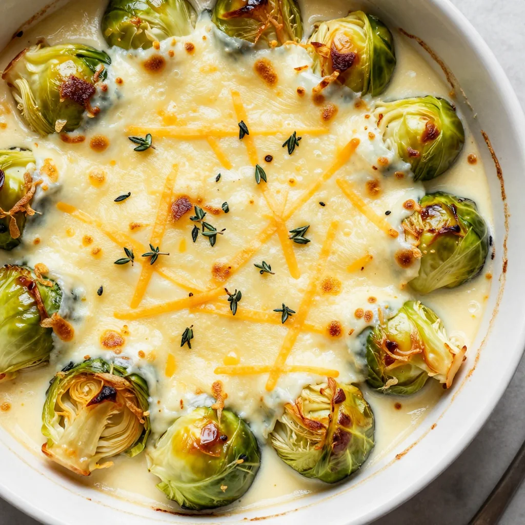 Keto Creamy Brussels Sprouts Gratin with Cheese