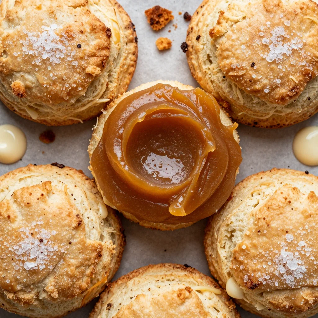 Kid-Friendly Slow Cooker Apple Butter on Homemade Biscuits