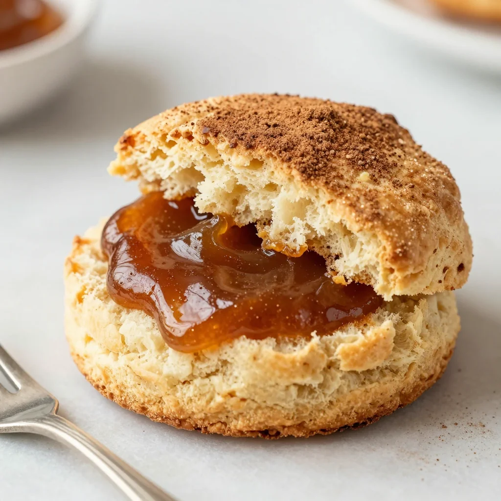 Kid-Friendly Slow Cooker Apple Butter on Homemade Biscuits