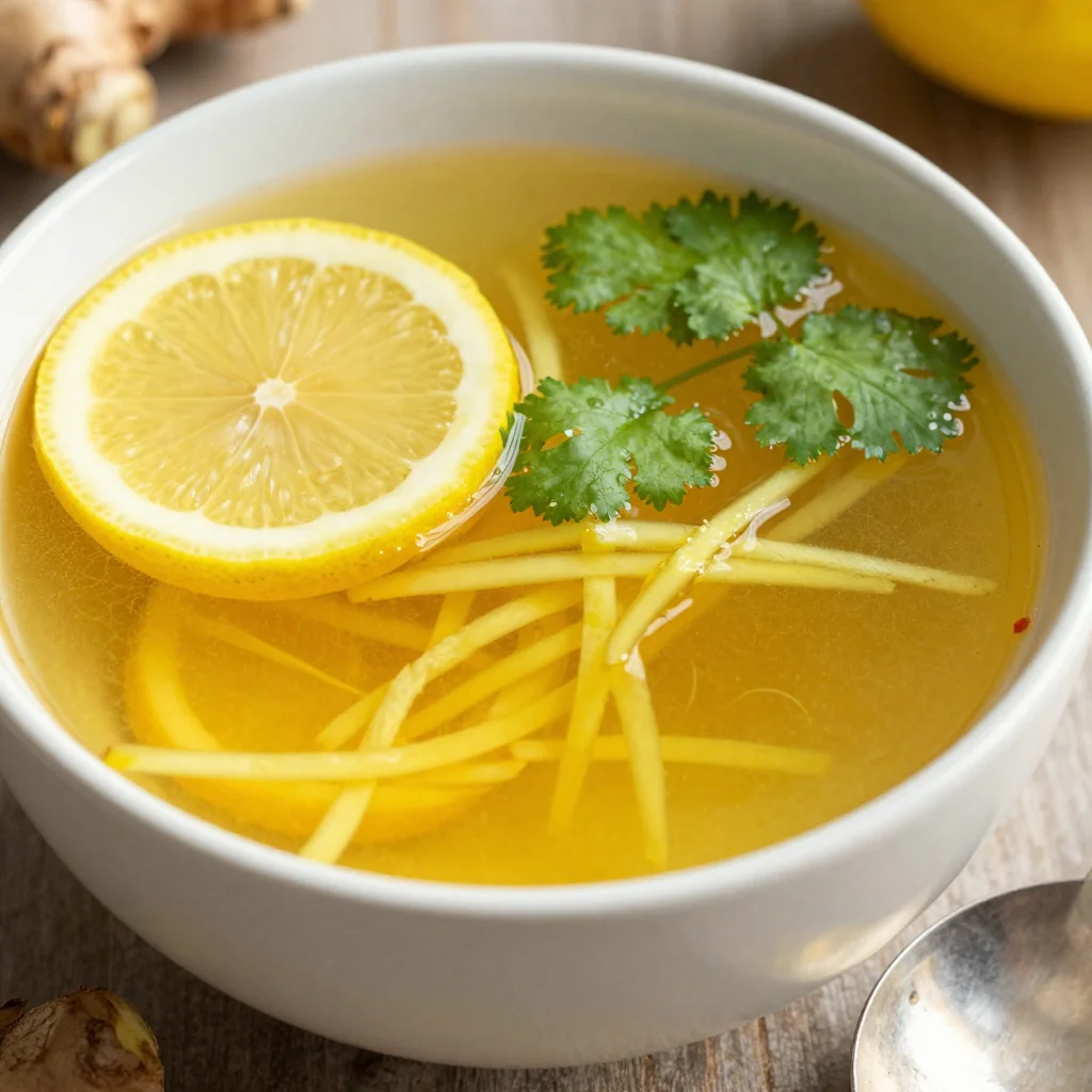 Lemon Ginger Immunity Broth for a Healthy New Year Drink