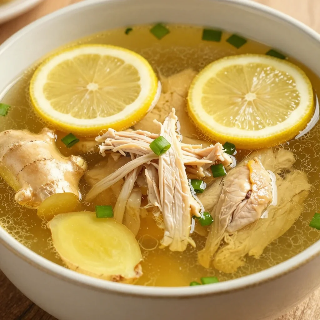 Lemon Ginger Immunity Broth for a Healthy New Year Drink