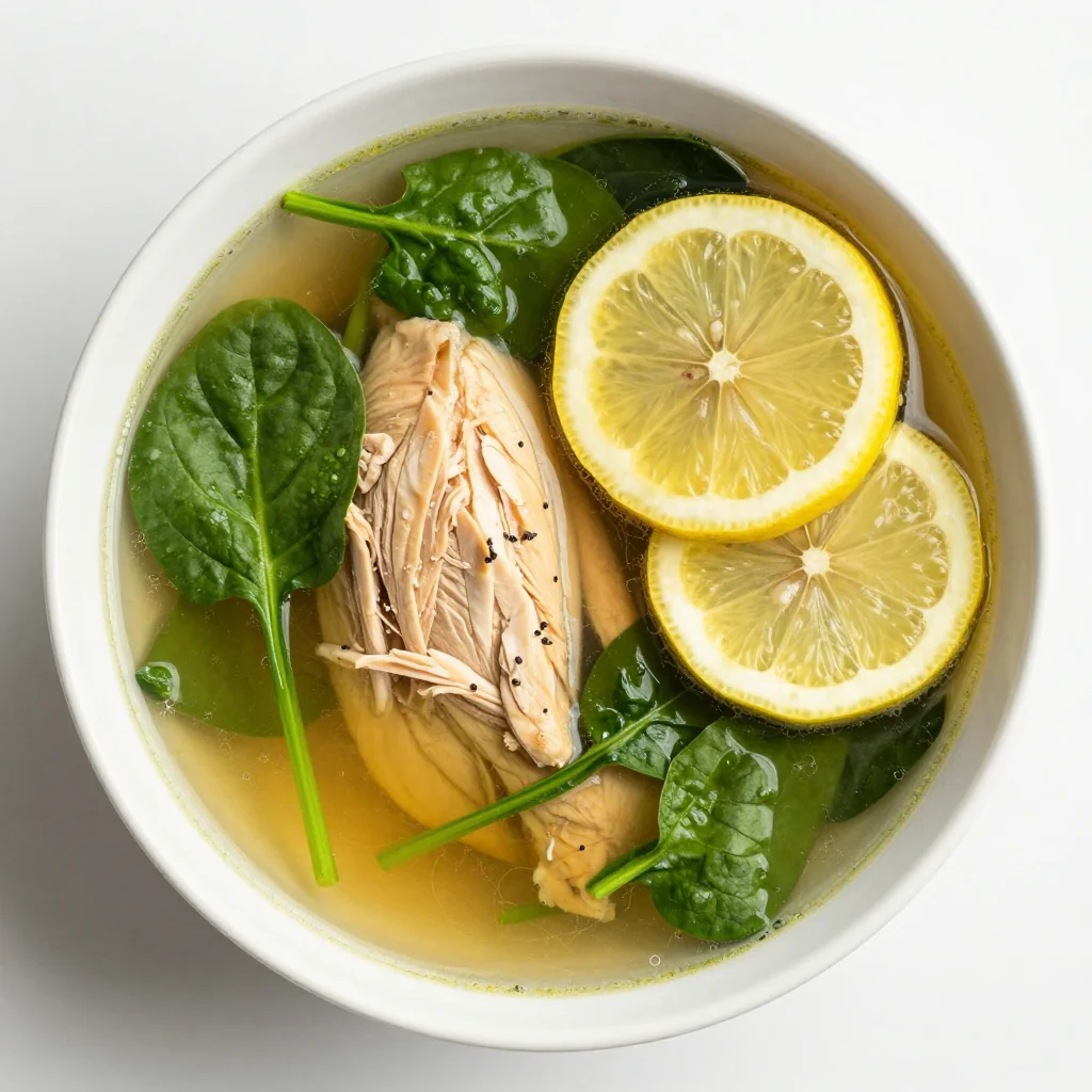 lowcalorie lemon and spinach chicken soup for healthy january nights