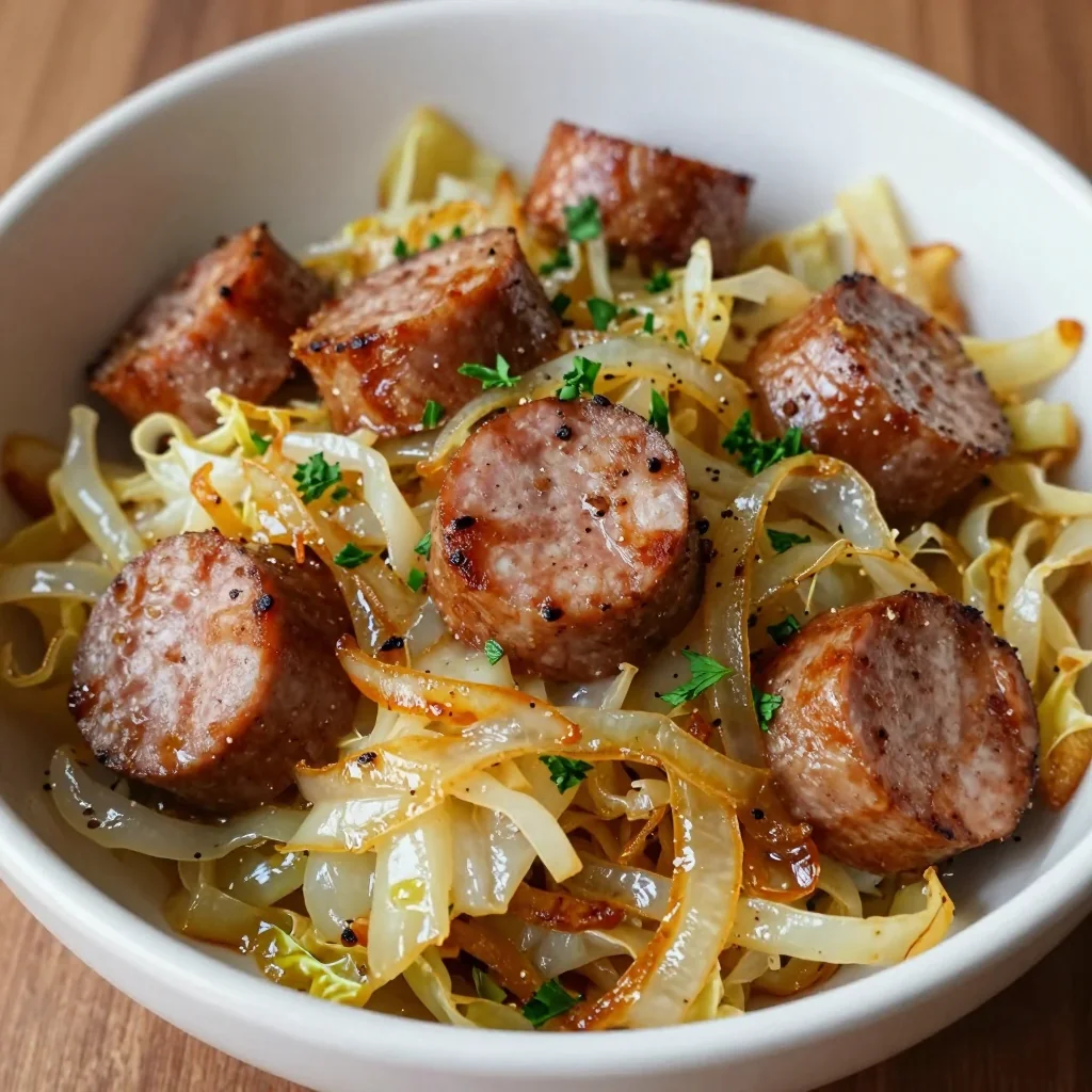 Martin Luther King Day Fried Cabbage with Kielbasa and Onions