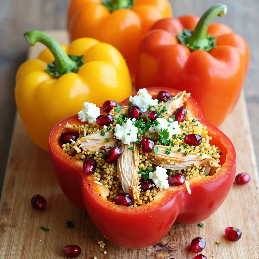 New Year New You Chicken and Quinoa Stuffed Bell Peppers