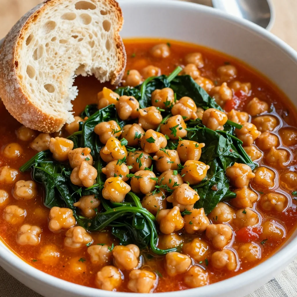 New Year Reset Mediterranean Chickpea Stew with Spinach and Herbs