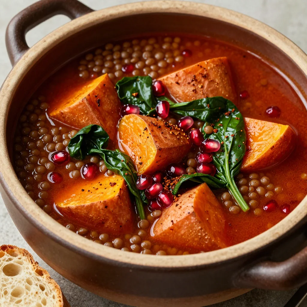 one pot winter lentil and sweet potato stew for easy family dinners