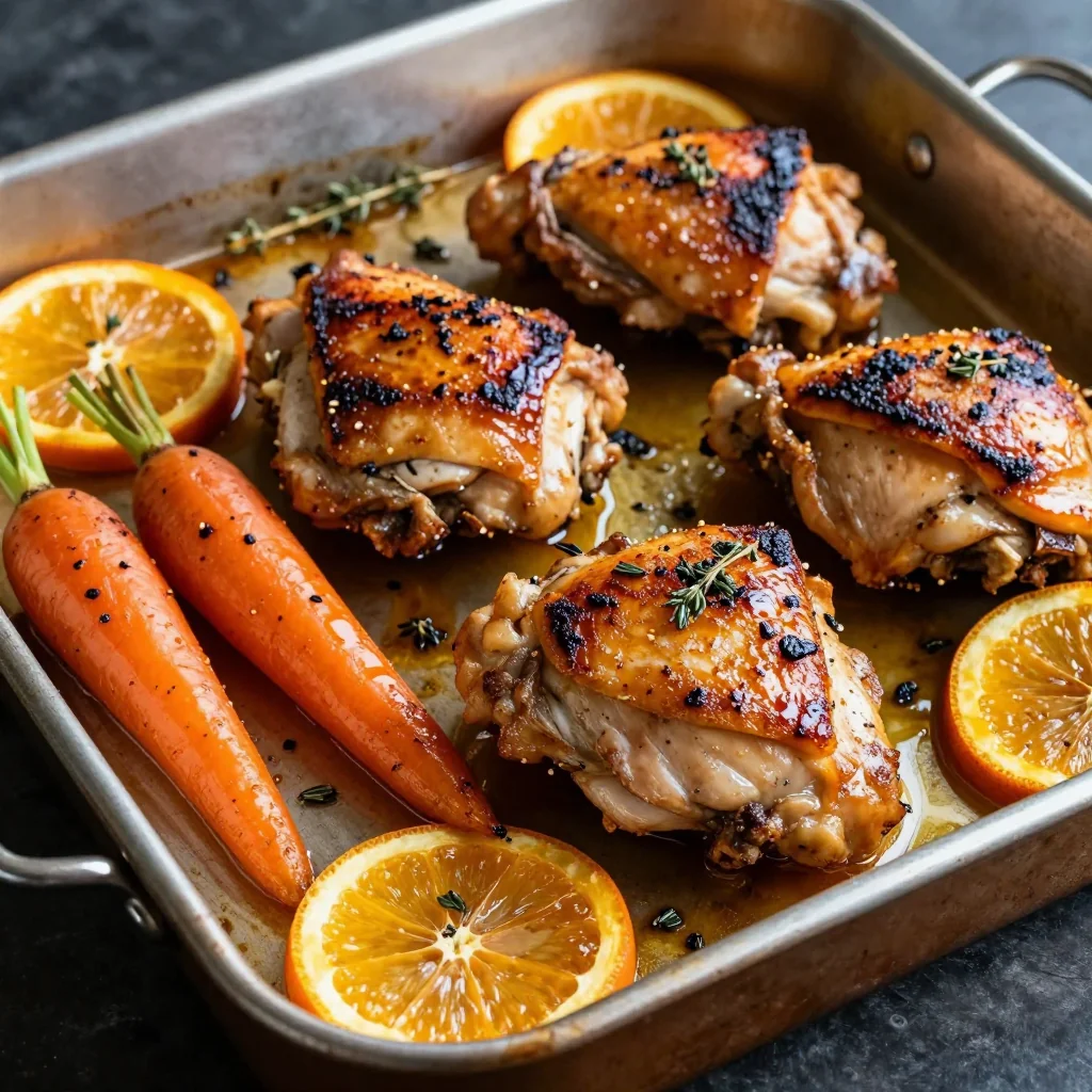 onepan citrus chicken with roasted beets and carrots for meal prep