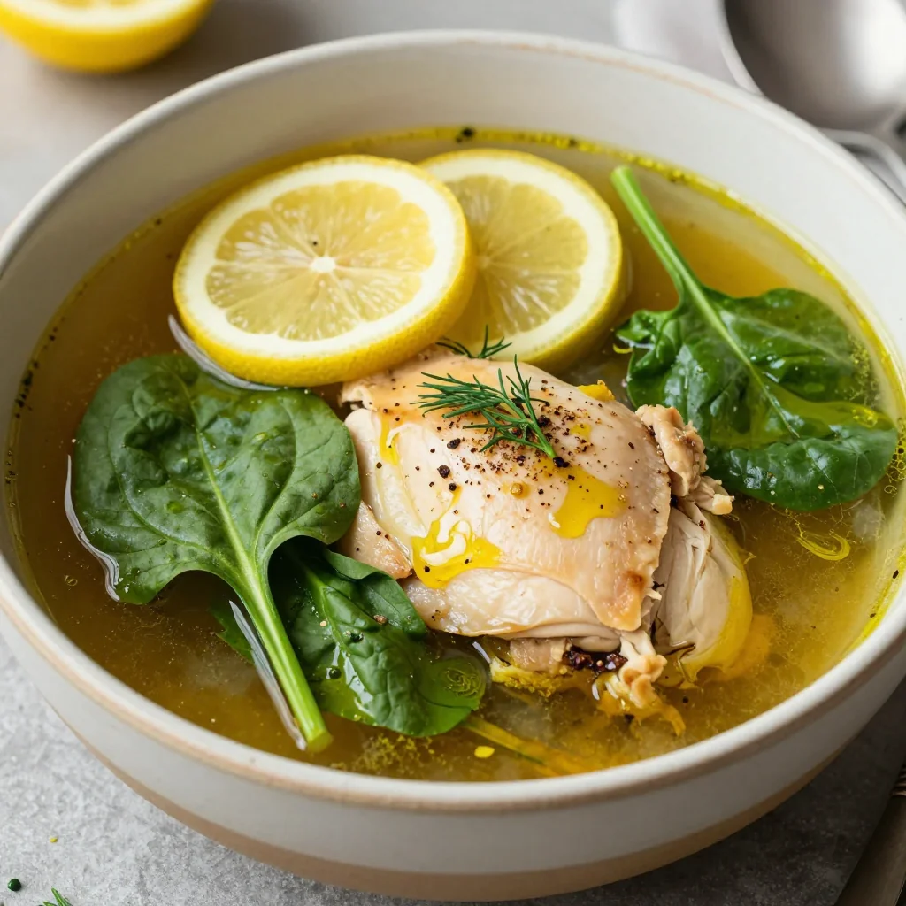 onepot lemon chicken and spinach soup for nourishing winter meals
