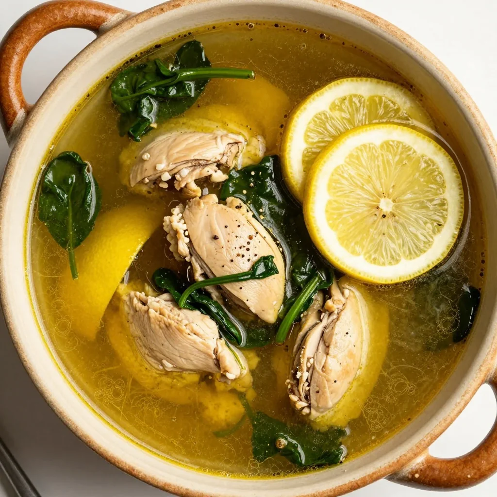 onepot lemon chicken and spinach soup for nourishing winter meals